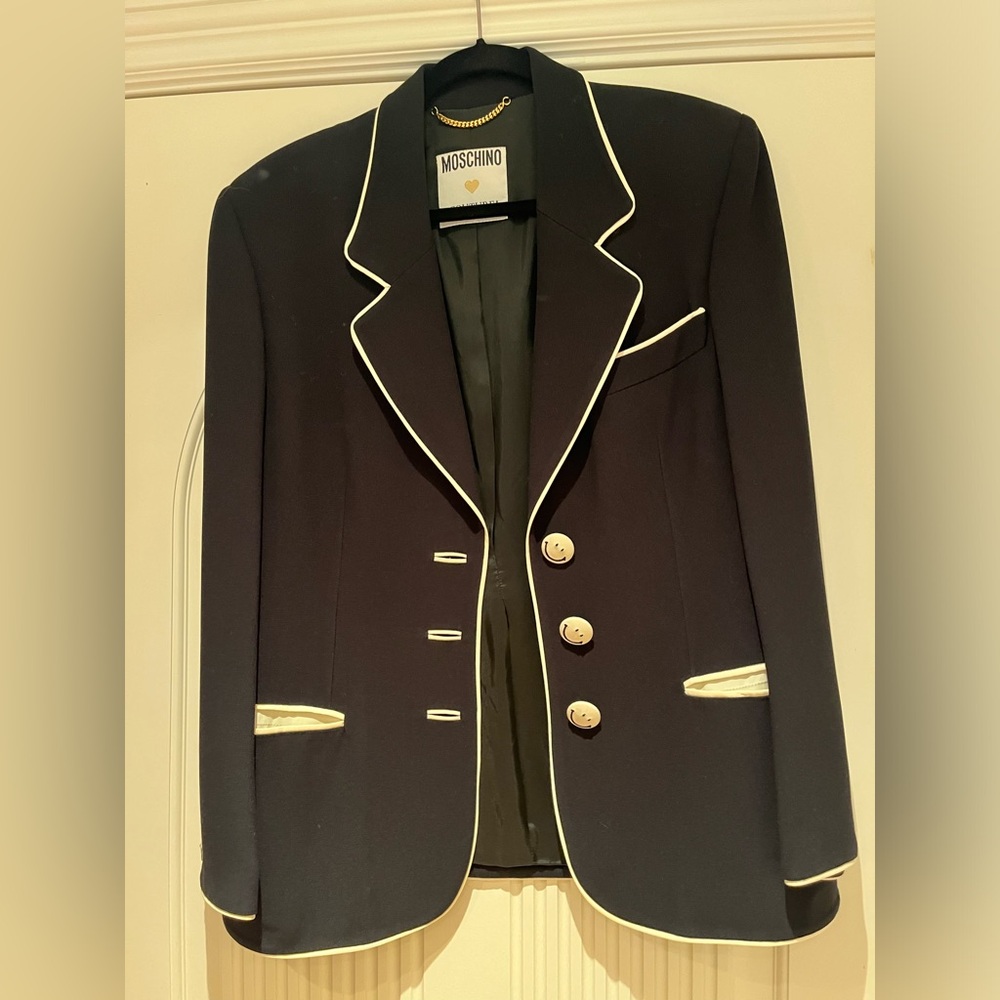 MOSCHINO COUTURE! VINTAGE WOMEN'S SMILEY BLAZER JACK 
- SIZE 8